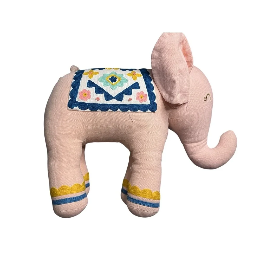 Opalhouse Pink Elephant Plush Decorative Pillow Embroidered Boho Nursery‎ Decor